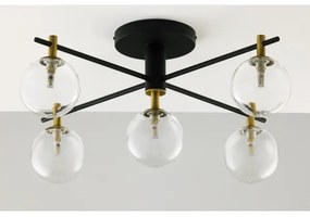 Lustră aplicată Jupiter 2035 FIGARO 5xG9/10W/230V negru/auriu/bej/transparent