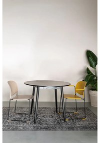 Masă de dining rotundă cu blat cu aspect de lemn de stejar ø 100 cm Fabio – White Label