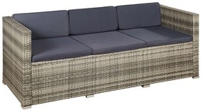 Jusky Set ratan de gradina Punta Cana L - perne gri/antracit