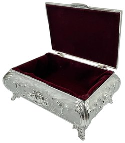 Caseta bijuterii argintata SIMONE, 9x6x4cm