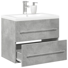 vidaXL Set mobilier de baie, 2 piese, gri beton, lemn compozit