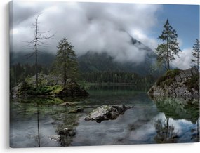 Tablou cu pomi în lac (70x50 cm)