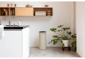 Coș de gunoi bej cu senzori de atingere din oțel 30 l Touch Bin – Brabantia