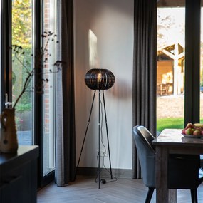 Lampa de podea moderna cu trepied neagra - Zoë