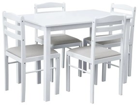 Set mobilier sufragerie Sesiones (alb + bej gri) (pentru 4 persoane). 1116505