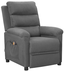 vidaXL Fotoliu de masaj, gri deschis, material textil