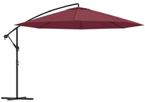 Umbrela suspendata cu stalp din aluminiu, 350 cm, rosu bordo Rosu bordo