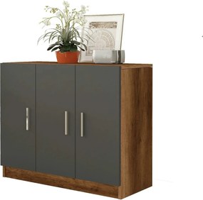 Comoda 956LCS1501, nuc/gri, PAL melaminat, 89x38x74 cm