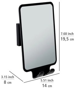 WENKO Oglindă VACUUM-LOC QUADRO ED 14 x 19,5 cm, neagră - 71449800