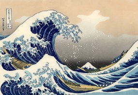 Reproducere Marele val de la Kanagawa, Katsushika Hokusai