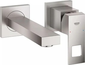 Baterie lavoar incastrata Grohe Eurocube S crom periat Supersteel fara corp ingropat