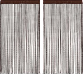 vidaXL Draperii cu franjuri, 2 buc., 100 x 250 cm, maro