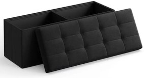 Taburet cu spatiu depozitare OTTOMAN 110x38 cm, negru