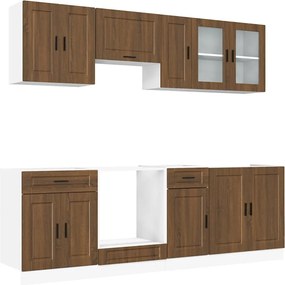 vidaXL Set dulap de bucătărie din 8 piese „Kalmar” stejar maro lemn
