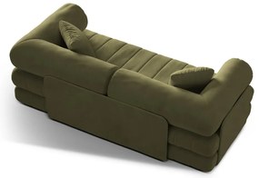 Canapea verde extensibilă cu tapițerie din catifea 206 cm Kemi – Cosmopolitan Design