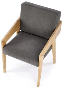 Fotoliu tapitat Freedom gri inchis - H90 cm