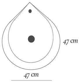 Lavoar pe blat alb lucios 47 cm modern Fluminia Tear