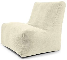 Fotoliu bean bag crem cu tapițerie din țesătură bouclé Seat 100 Lounge – SLOWDOWN