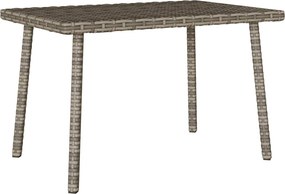 vidaXL Masuta de cafea de gradina dreptunghiulara gri polirattan