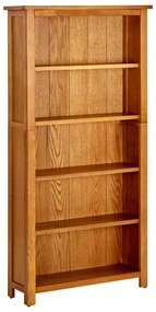 vidaXL Bibliotecă cu 5 rafturi, 70x22x140 cm, lemn masiv de stejar