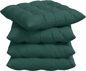 vidaXL Perne de Șezut 4 pcs Verde închis 40 x 40 x 6 cm țesătură