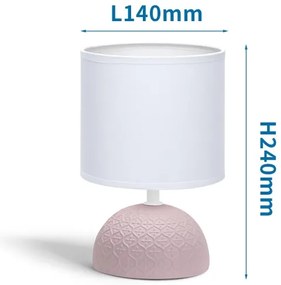 Lampă de masă 1xE14/40W/230V roz/albă Aigostar