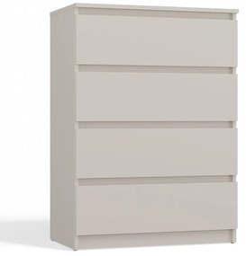 LAC508 - Comoda crem 70 cm, cu 4 sertare, pentru dormitor, living, dining - Colectia LaCrem