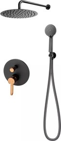 Sistem de dus incastrat FDesign Zaffiro negru - rose gold