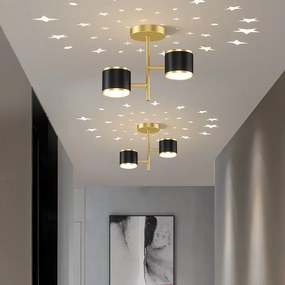 Plafoniera LED Cu Cer Instelat Negru+Gold, Elit'S,14W