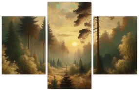 Tablou - Soare strălucind prin pădure (90x60 cm)
