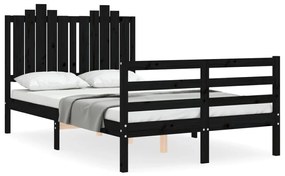 3194180 vidaXL Cadru de pat cu tăblie, negru, 120x200 cm, lemn masiv