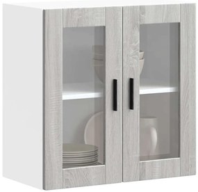 vidaXL Dulap de bucătărie cu ușă din sticlă „Porto” gri Sonoma