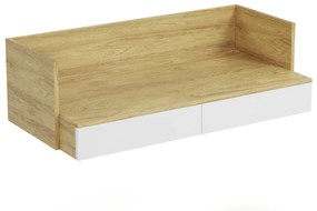 Birou modular Mobius S2 natur/alb – H38