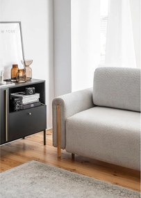 Canapea gri deschis extensibilă/cu spațiu de depozitare cu tapițerie din țesătură bouclé 244 cm Arcadova – ELTAP