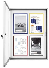 Vitrina de informații în aer liber Magnetoplan 4 x A4 - magnetic, aluminiu