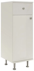 Corp Baie Zaria, 1 Sertar, 1 Usa, Alb lucios/Alb, MDF, L 30 x l 35 x H 85 cm