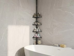 Raft de colt pentru baie cu inaltime ajustabila ORDIVA, negru