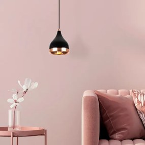 Pendul pe cablu YILDO 1xE27/40W/230V, negru/cupru