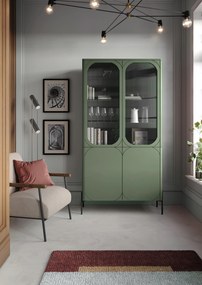 Vitrină cu patru uși Sonatia 100 cm - verde măsliniu