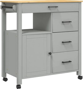 vidaXL Cărucior de bucătărie „MONZA”, 84x40x88,5 cm, lemn masiv de pin