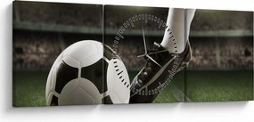 Tablou - Minge de fotbal (cu ceas) (90x30 cm)