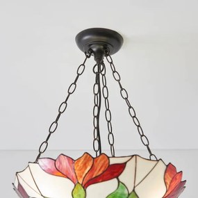 Endon 70946 - Candelabru pe lanț Tiffany BOTANICA, 3xE27/60W/230V, diametru 45 cm