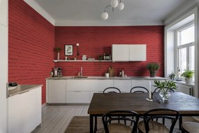 Fototapet, Wall of Bricks, Red, Rebel Walls