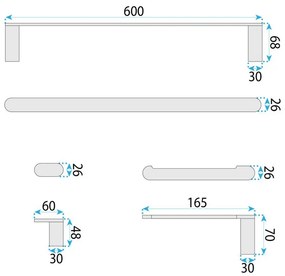 Set accesorii pentru baie Mati auriu periat 4 piese
