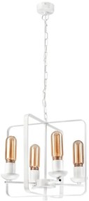 Lustră pe lanț CEDRIC II 4xE27/60W/230V albă