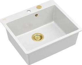 Chiuveta compozit Quadron Unique Morgan 110 alb - auriu 57x50 cm