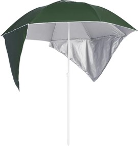 vidaXL Umbrelă soare de plajă cu pereți laterali, verde, 215 cm