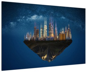 Tablou - Metropola plutind în spațiu (90x60 cm)