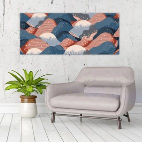 Tablou - Valuri japoneze (120x50 cm)