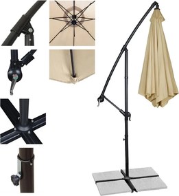 Umbrelă reglabilă AVENBERG SUNNY 300, diametru 3M, Bej-crem